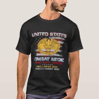 Camiseta Exército Americano Combate Médico Veterano Fla