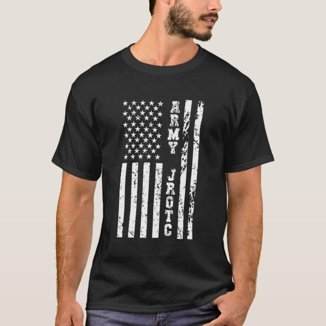 Camiseta Exército Americano Júnior Rotc W Us Fla (Frente)