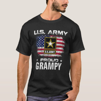 Camiseta Exército Americano Orgulhoso Grampado Com Bandeira