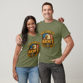 Camiseta Exército Aposentado com bandeira e águia