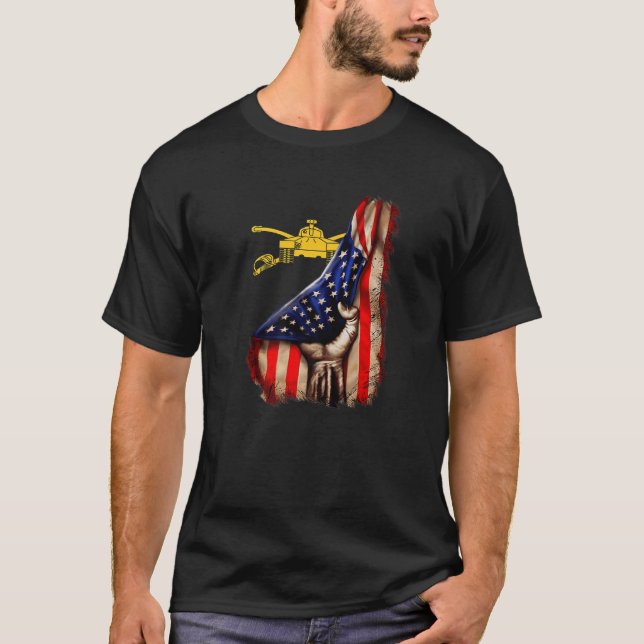 Camiseta Exército Armor Branch American Flag (Frente)