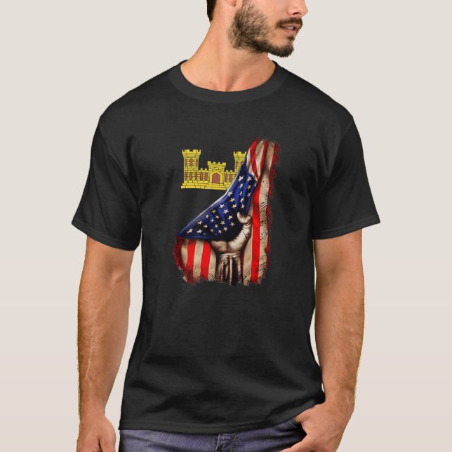 Camiseta Exército Corpo De Engenheiros "Essayons" Americano (Frente)