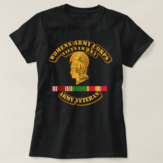 Camiseta Exército de Mulheres Exército Era Vietnã Veterano  (Frente do Design)