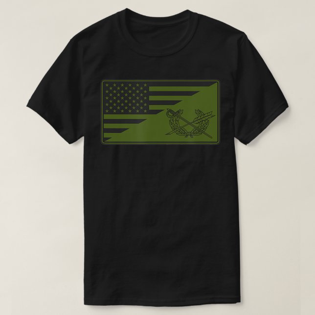 Camiseta Exército JAG Corps - Bandeira Americana  (Frente do Design)