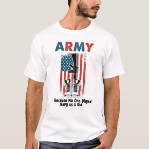 Camiseta Exército Porque Ninguém Jogou Marinho Como Camis
