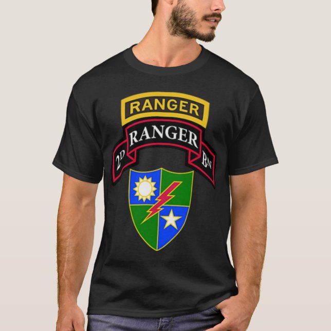 Camiseta Exército Ranger dos EUA - segundo Battalion (BN) S (Frente)