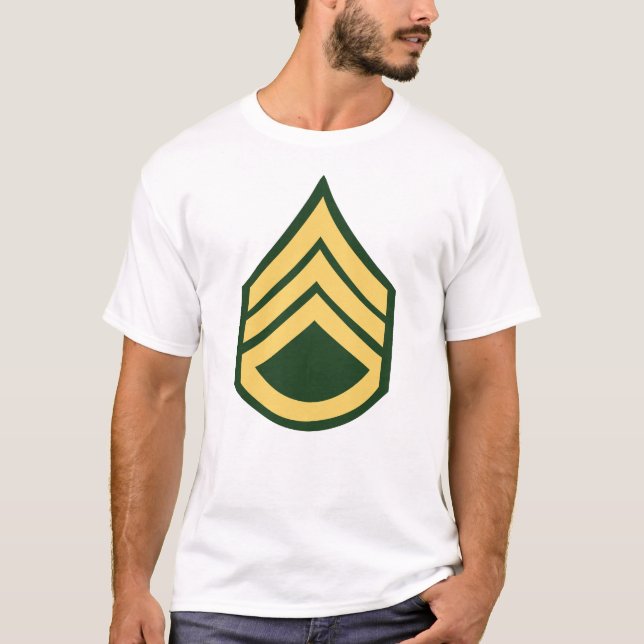 Camiseta Exército - Sargento Funcionarios E-6 (SSG) (Frente)