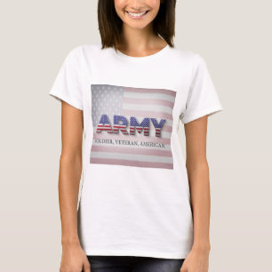 Camiseta Exército "Soldado, Veterano, Americano"