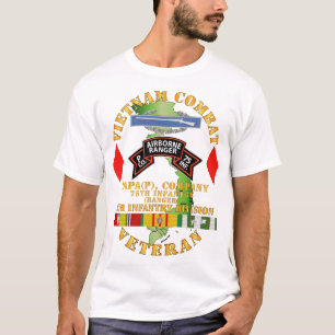 Camiseta Exército - Vietnam Combat Vet - P Co 75 Infantaria