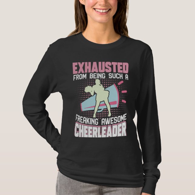 Camiseta Exhausted From Being Such A Freaking Awesome Cheer (Frente)
