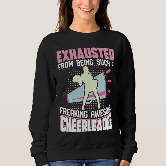 Camiseta Exhausted From Being Such A Freaking Awesome Cheer (Frente)