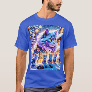 Camiseta Exibição de Gatos de Natal