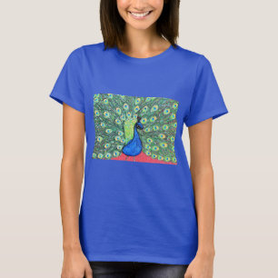 Camiseta Exibição de Pintura de Peacock