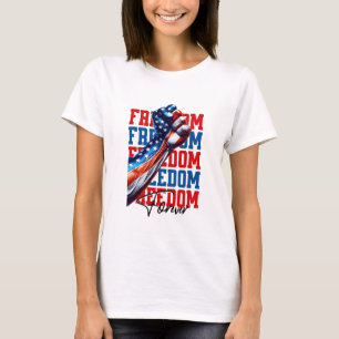 Camiseta Exibição de Poder da Bandeira EUA Punho Liberdade
