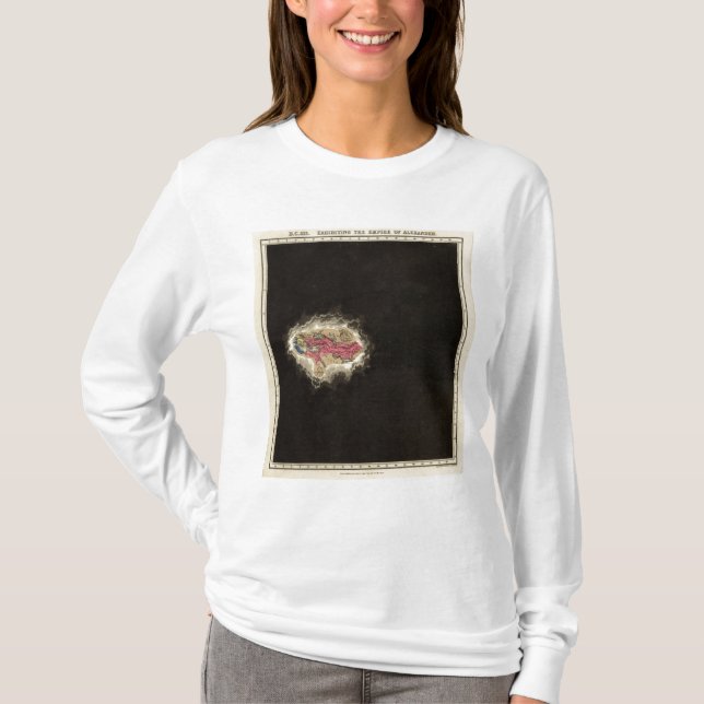 Camiseta Exibindo o império de Alexander 323 BC (Frente)