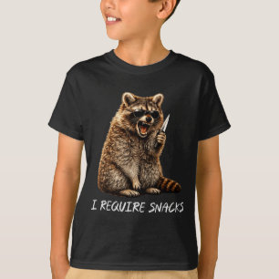 Camiseta Exigir lanches guaxinim meme engraçado de animais