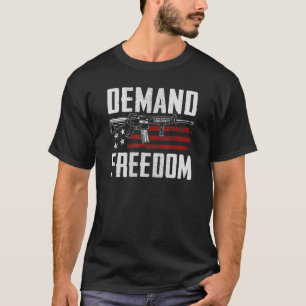 Camiseta Exija Liberdade 2ª Emenda Pro Arma AR15 Bandeira d