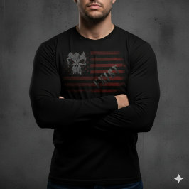 Camiseta EXIST Skull Distressed American Flag Patriotic Tee