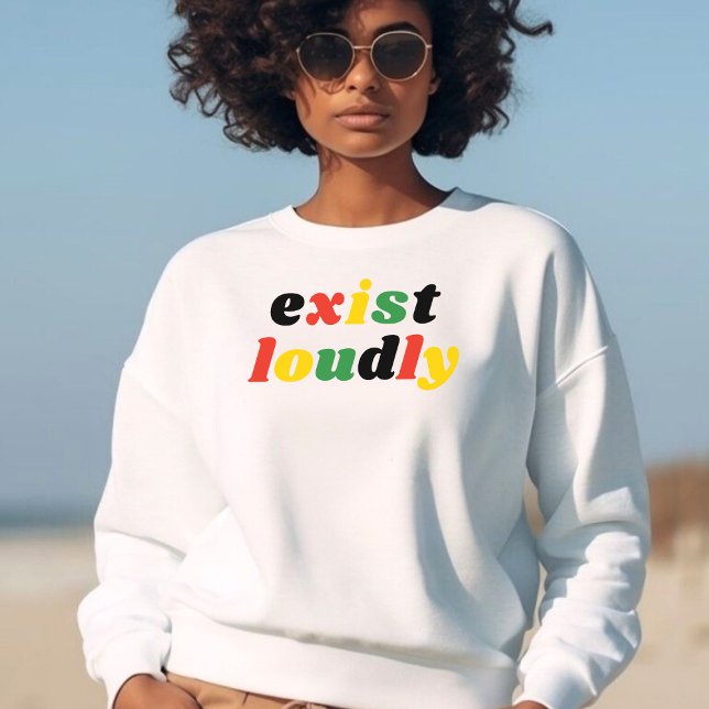 Camiseta Exista História Louca e Negra Empoderamento Femini (Exist Loudly Black History Feminist Empowerment T-Shirt)