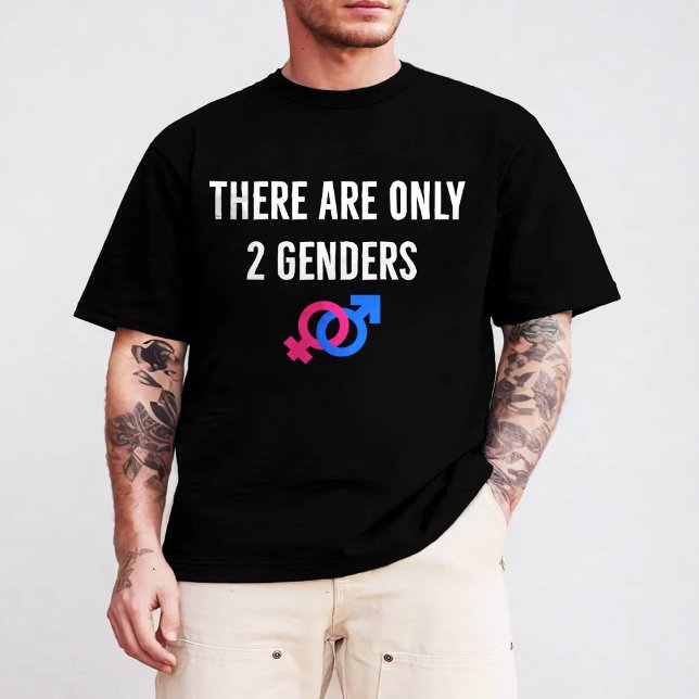 Camiseta Existem apenas dois 2 Gêneros (Only 2 genders, male, female, Trump quote, conservative , biology truth, patriotic , God creation)