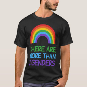 Camiseta Existem mais de 2 gêneros LG arco-íris LGBTQ