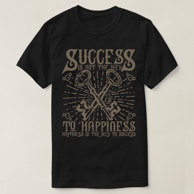 Camiseta Êxito Chave Para A Felicidade (Frente do Design)