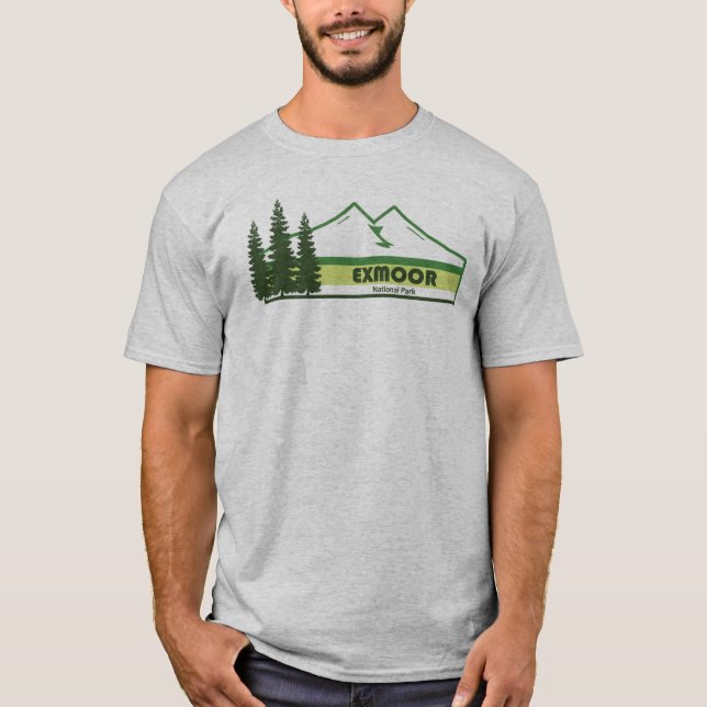 Camiseta Exmoor National Park Green Stripes (Frente)