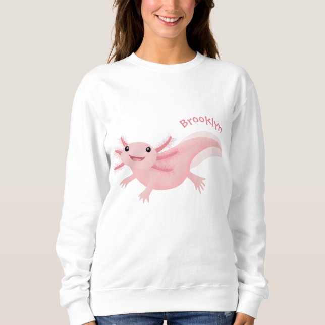 Camiseta Exolotl branco rosa feliz (Frente)