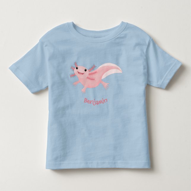 Camiseta Exolotl branco rosa feliz (Frente)