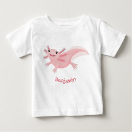 Camiseta Exolotl branco rosa feliz