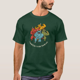 Camiseta Exorcize Seus Demônios Amigo de Academia de Muscul