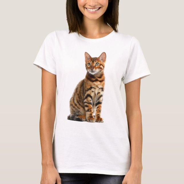 Camiseta Exotic Marbled Bengal Cat Portrait Women (Frente)