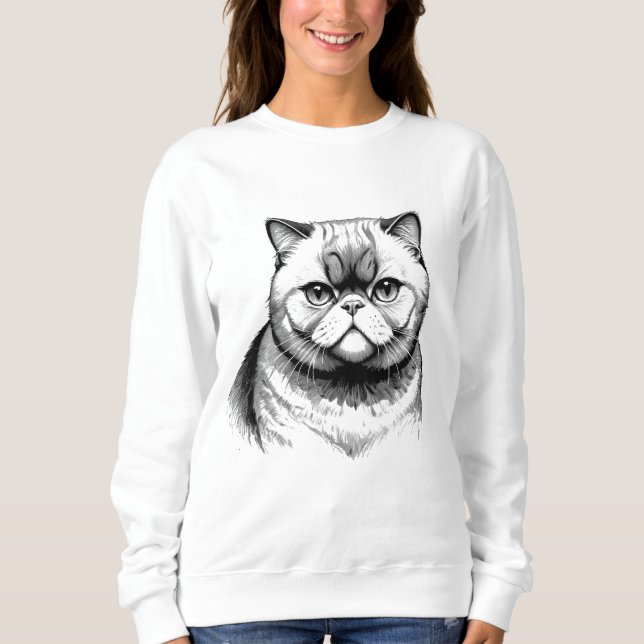 Camiseta Exotic Shorthair Sketch Women's Sweater (Frente)