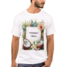 camiseta exotica de coco vibracoes de verao