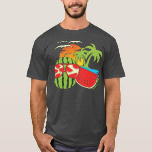 Camiseta Exótico Verão Sunset Funny Melon Sunglass Tropic