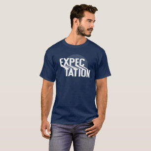 Camiseta Expectativa de Tipografia Simples Branca Preta