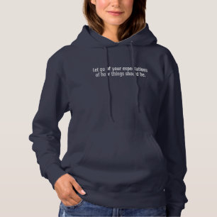 Camiseta Expectativas de capuz básico feminino