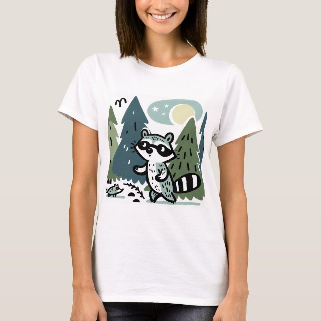 Camiseta Expedição Florestal de Raccoon (Frente)