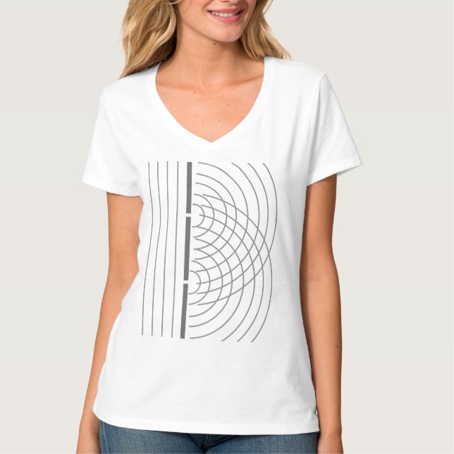Camiseta Experiência da ciência da partícula da onda clara (Frente)