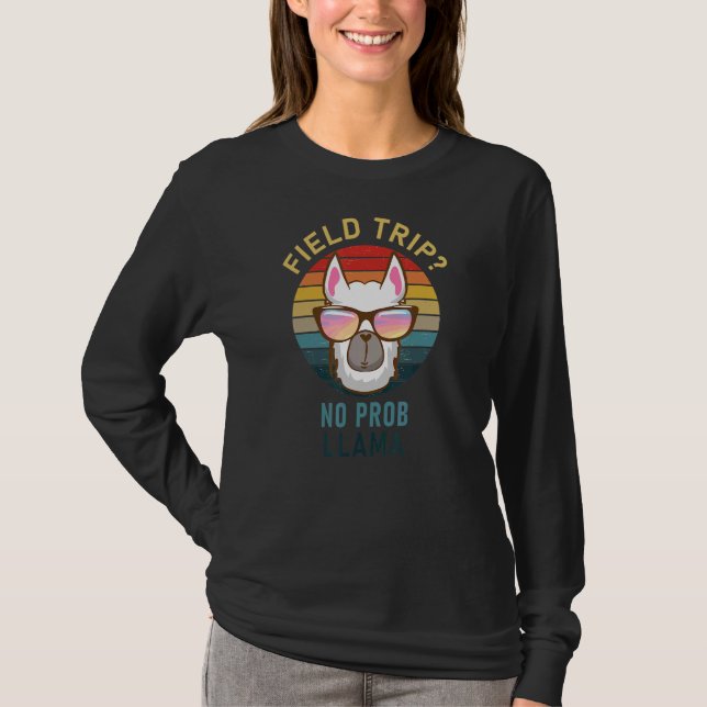Camiseta Experiência De Campo Sem Prob Llama Professora De  (Frente)