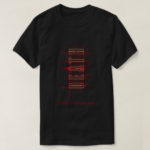 Camiseta Experiência, Vírus, Morte, Vermelho e Dourado da C