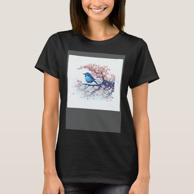 Camiseta Experimente a Beleza da Natureza com o Pássaro Azu (Frente)