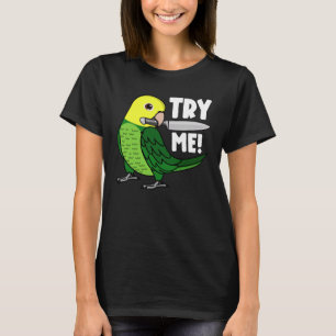 Camiseta Experimente-me Papagaio Com Faca Eu Duplo Cabeça A