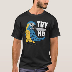Camiseta Experimente-me papagaio com faca I Blue-throp Maca