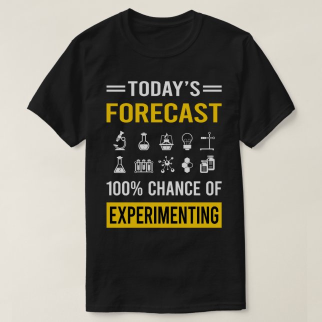 Camiseta Experimento de Experimentação de Previsão de Hoje (Frente do Design)