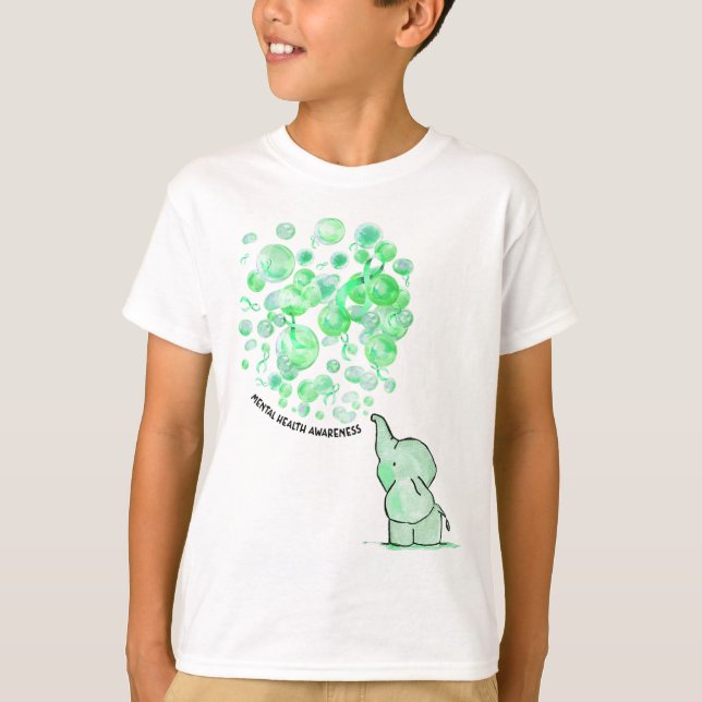 Camiseta Explode Balões Verdes Sensibilização Para A Saúde  (Frente)