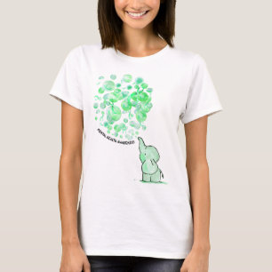 Camiseta Explode Balões Verdes Sensibilização Para A Saúde