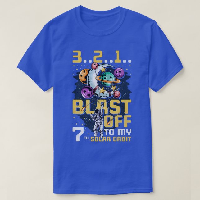 Camiseta Explodir Para A Minha Órbita Solar 7, 7 Astr. (Frente do Design)