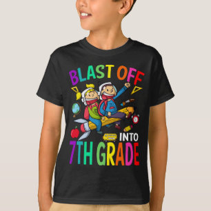 Camiseta Explodir Para Foguete 7 De Volta À Escola 
