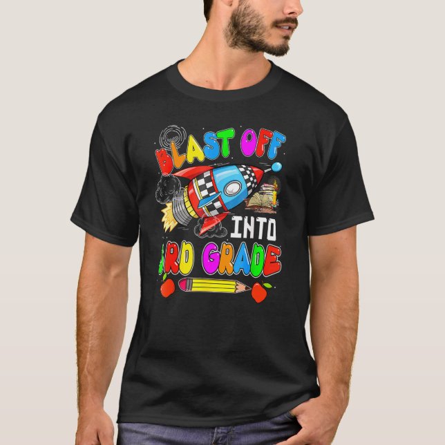 Camiseta Explodir Para O Foguete Do 3º Grau De Volta À Esco (Frente)